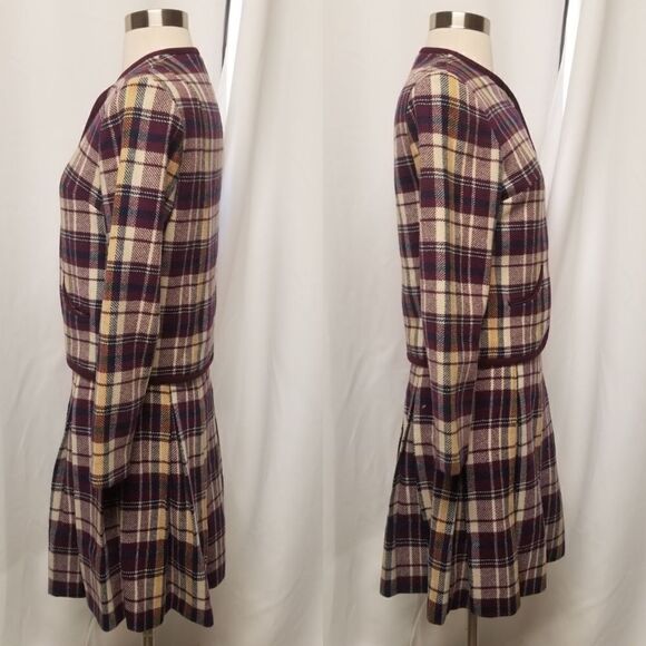 Vintage 60s Tartan Plaid School Girl Uniform Blazer Skirt Sears Roebuck XS - Picture 4 of 7